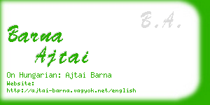 barna ajtai business card